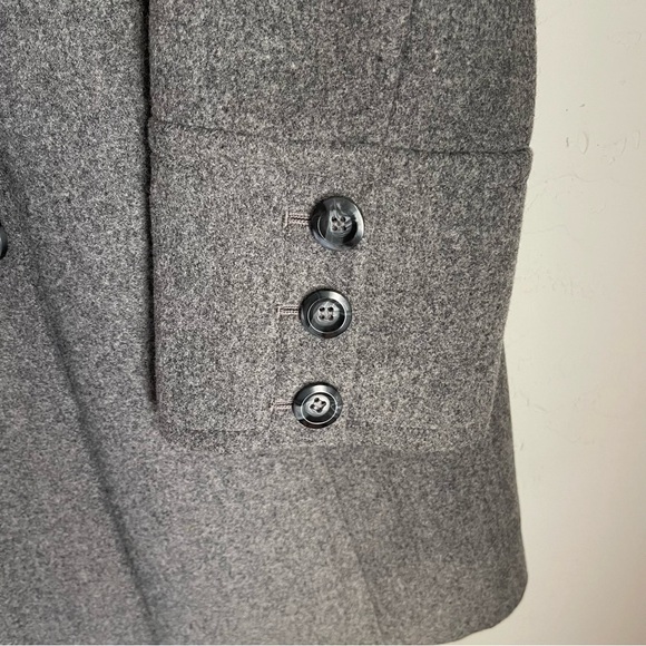 Express Gray Wool Blend‎ Double Breasted Peacoat Winter Coat Size: 13/14 - Picture 9 of 12